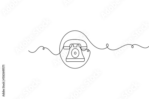 Call icon continuous one line drawing minimalist style outline isolated vector illustration
