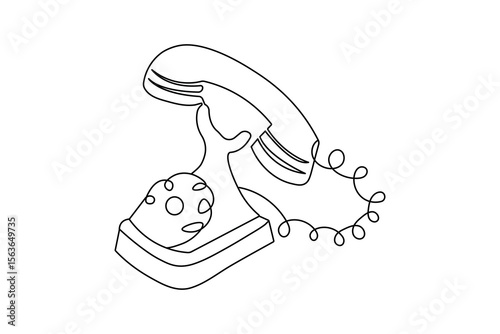 Call icon continuous one line drawing minimalist style outline isolated vector illustration

