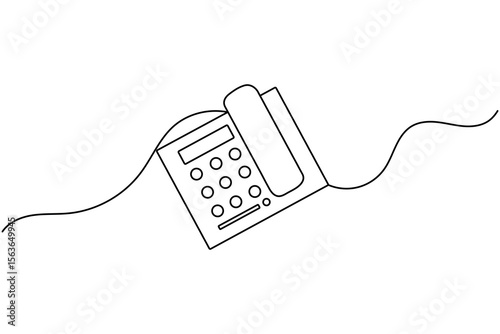 Call icon continuous one line drawing minimalist style outline isolated vector illustration
