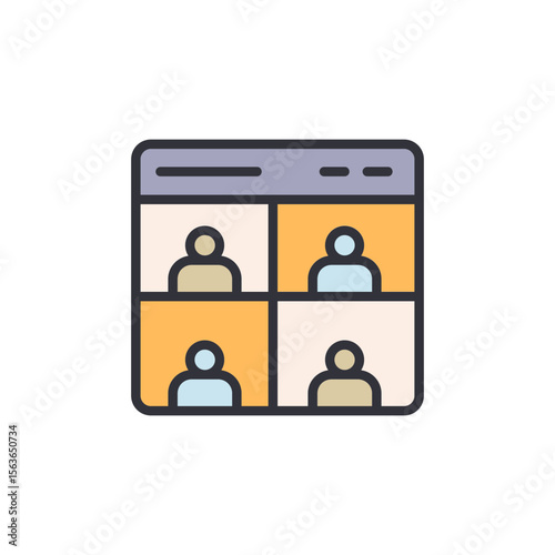 Digital Meeting Interface With Remote Team Members Participating Online