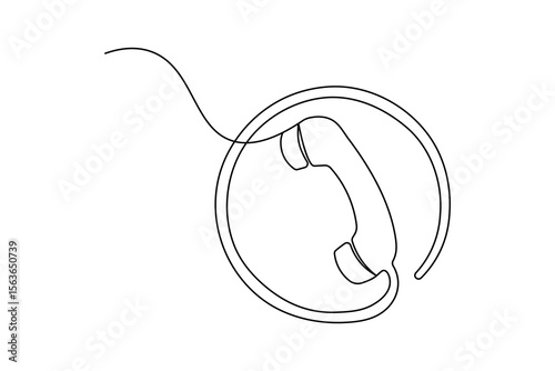 Call icon continuous one line drawing minimalist style outline isolated vector illustration
