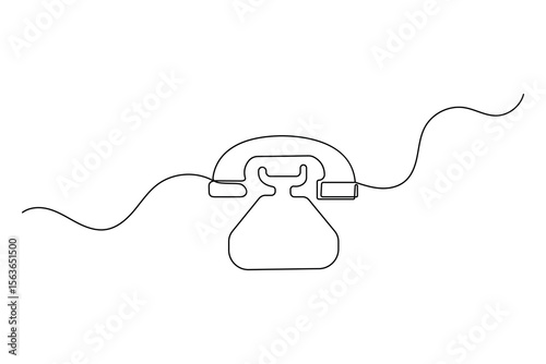 Call icon continuous one line drawing minimalist style outline isolated vector illustration
