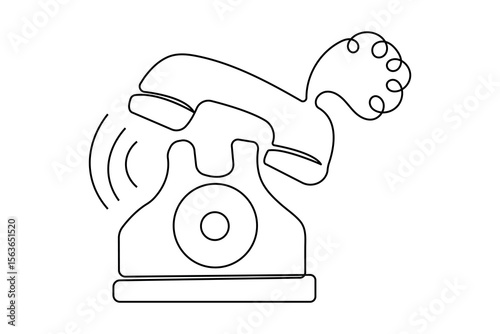 Call icon continuous one line drawing minimalist style outline isolated vector illustration
