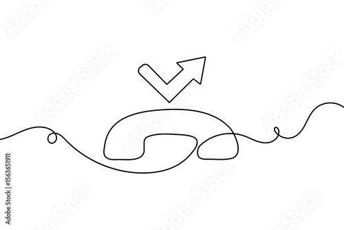 Call icon continuous one line drawing minimalist style outline isolated vector illustration
