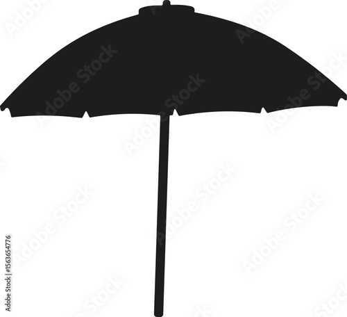 Minimalist Beach Umbrella Silhouette Vector for Summer and Outdoor Concepts