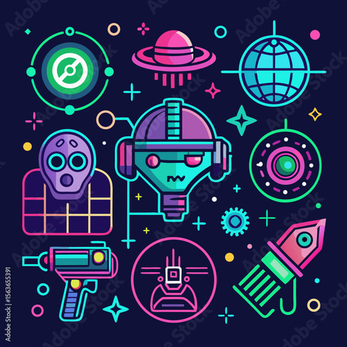 Mobile Strategy Game Icons Set – Isometric and Flat Vectors of City, Barracks, Resources, Soldier & Currency

