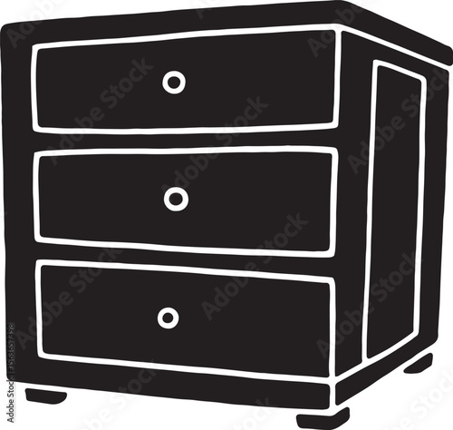 Chest of drawers silhouette, drawer icon, drawer silhouette icon vector illustration