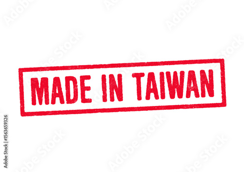 Vector illustration of the word Made in Taiwan in red ink stamp