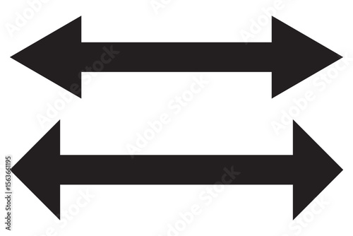 Thin Double arrow transparent icon. Double arrow symbol design from Web navigation collection. Black horizontal double arrow. Vector 10 Eps.