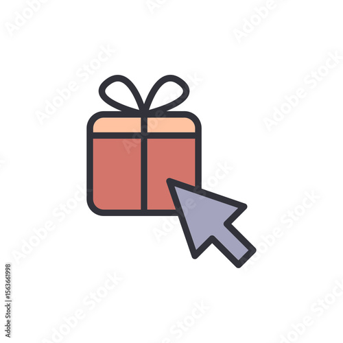Online Gift Purchase With Cursor On Transparent Digital Interface