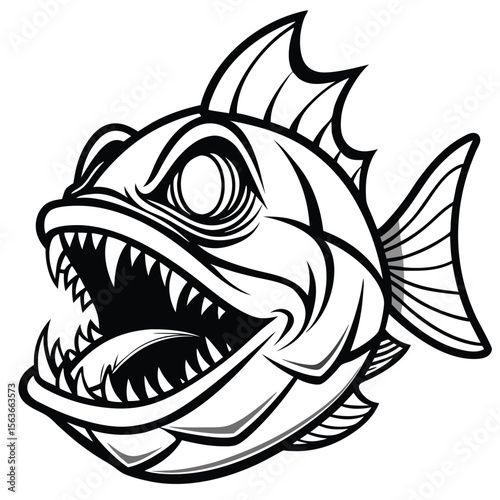 Aggressive fish illustration