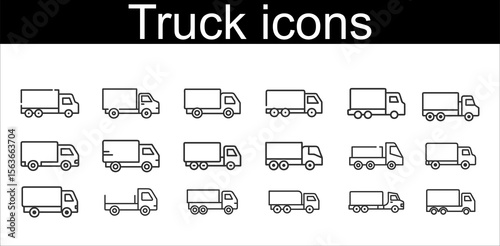 Various truck outlines lorry vehicle