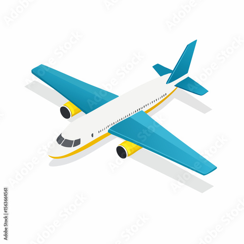 Isometric Illustration of a Modern Airplane