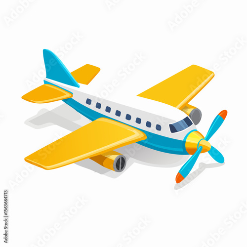 Adorable Cartoon Airplane Illustration Perfect for Kids' Projects