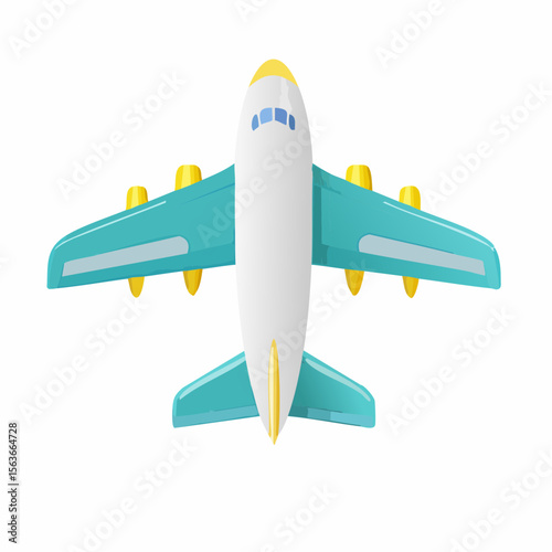 Charming Teal and White Airplane Illustration Perfect for Travel Designs
