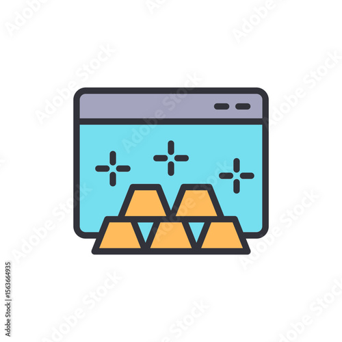 Online Gold Rush Conceptual Illustration For Investment Opportunities