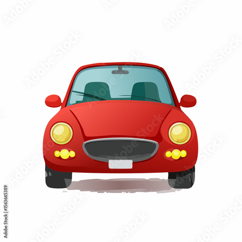 Red Classic Car Illustration Vintage Automobile Design