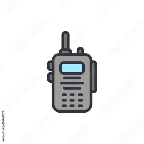 Handheld Transceiver Illustration For Communication And Security Needs