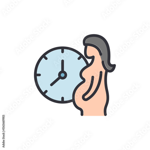 Maternity Countdown Icon Depicting Pregnancy Time Management Concept