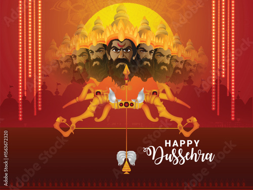 Happy dussehra design concept card