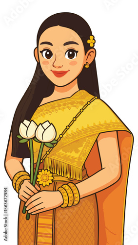 Traditional Khmer woman, Khmer Culture, Pchum Ben Day, Khmer New Year, Cambodia Water Festival