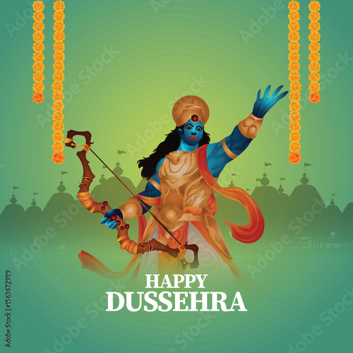 Happy dussehra creative illustration of ravan