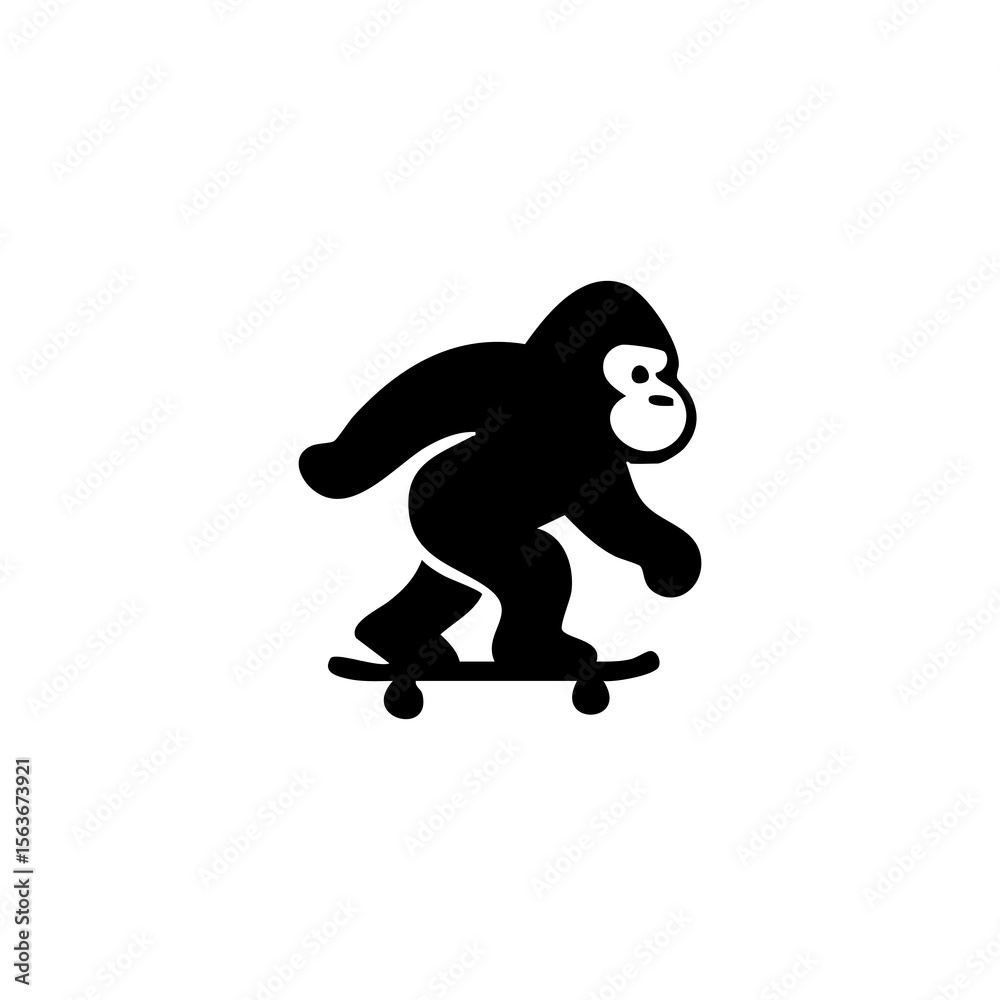 Obraz premium Gorilla skateboarding