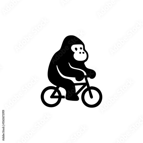 Gorilla riding a bicycle