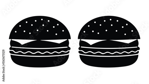 Delicious Cheeseburgers A Simple Black and White Illustration