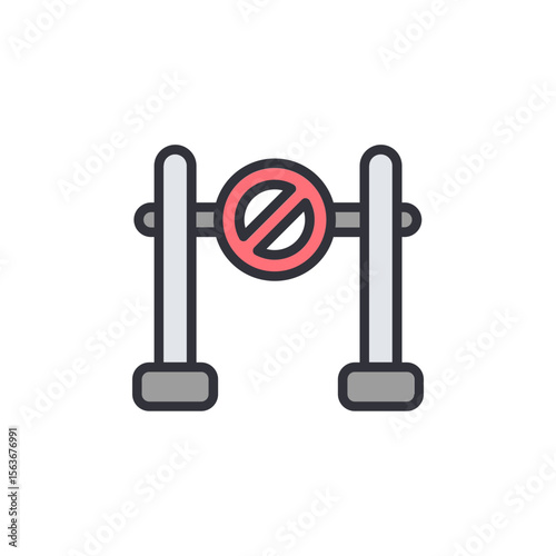 Stylized Prohibition Barrier Graphic Design For Visual Communication