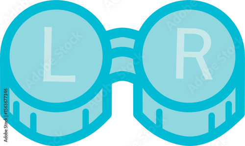 Blue and gray color contact lens icon fit for icon on optic store menu	