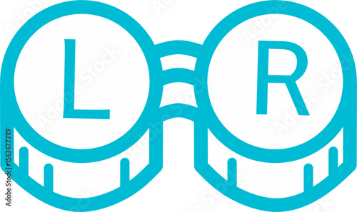 Blue outline color contact lens icon. Fit for icon on optic store menu.