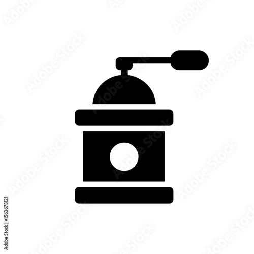 手動コーヒーミルのシルエットアイコン｜Manual Coffee Grinder Silhouette Icon