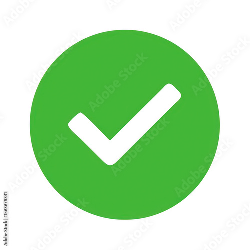 Free Download Green circle with black check mark isolated on transparent background - GFXLoad