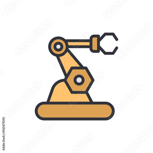 Industrial Robotic Arm Illustration On A Transparent Background