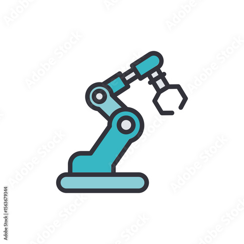 Stylized Robotic Arm Illustration On A Transparent Field Technology Concept