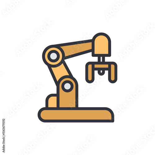 Stylized Depiction Of An Industrial Robot Arm On Transparent Surface
