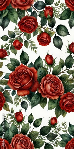 red roses on a white background