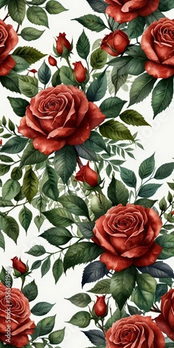 red roses on a white background