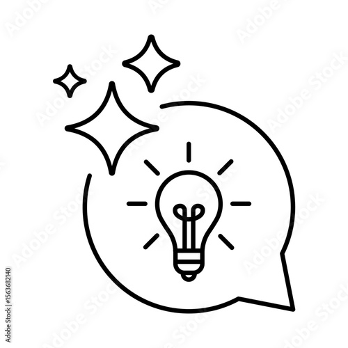 Brain storming with AI. Generating AI concept icon