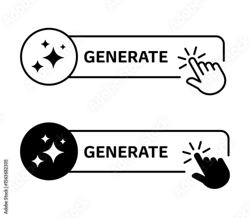 Generate AI button. Generating AI concept icon