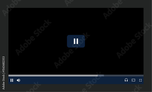 Social media player screen display ui mockup stock illustration