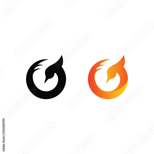 phoenix o logo. phoenix vector illustration for icon, symbol or logo