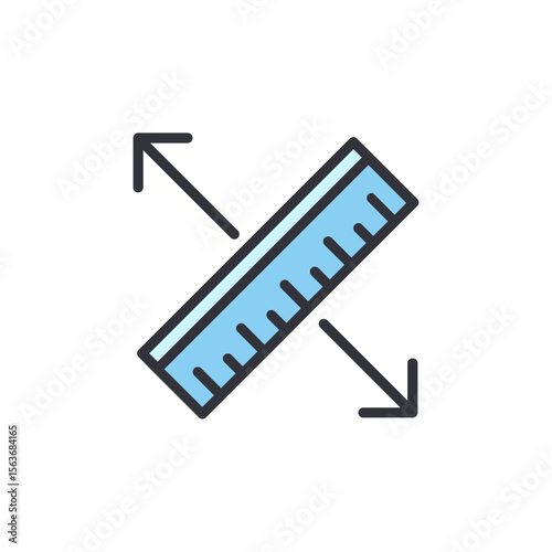 Scalable Vector Graphic Displaying Resize Icon With Ruler Element