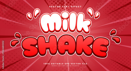 Milk Shake 3d editable text effect Template Suitable for Comic theme
