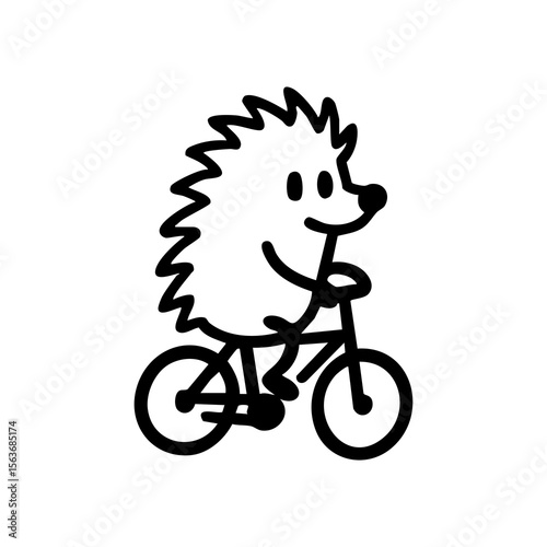 A hedgehog rides a bicycle