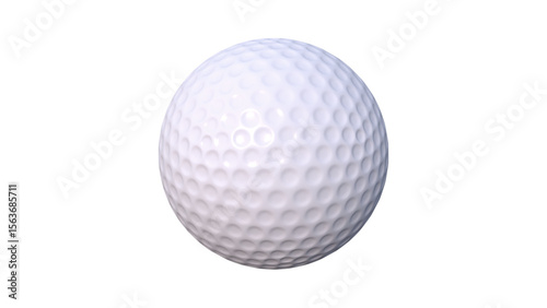 Transparent Background: A pristine white golf ball with a perfectly visible dimpled surface, ideal for sports themes, leisure, or as a clean graphic element.

