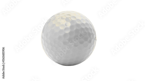 Transparent Background: A pristine white golf ball with visible dimple texture, perfect for illustrating sports, precision, leisure, or a clean graphic element.

