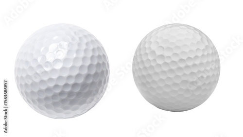 Transparent Background: Two White Golf Balls with Dimpled Texture, Perfect for Sports-Themed Graphics, Equipment Displays, or Game-Related Designs.

