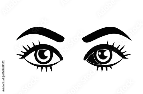 Itchy eyes,   simple line.  icon. Editable line icons. Vector illustration.